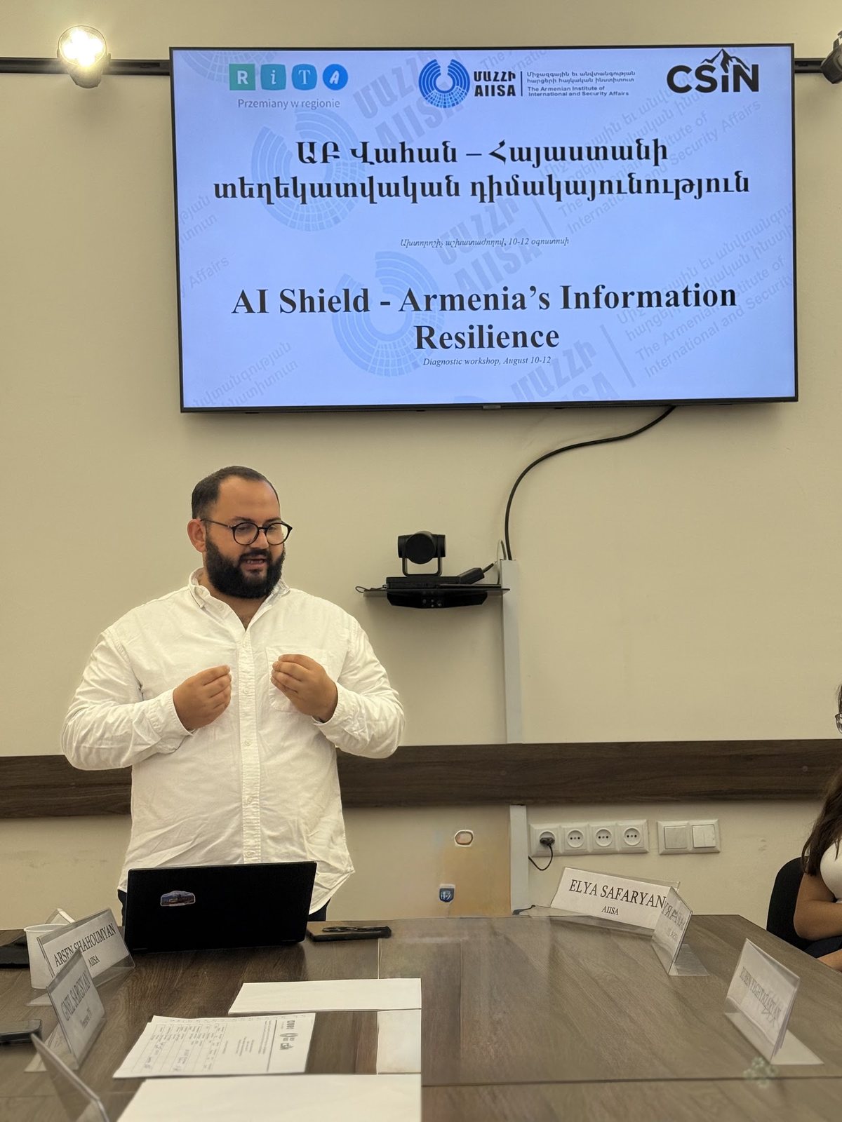 Opening of the workshop at the AIISA office in Yerevan.