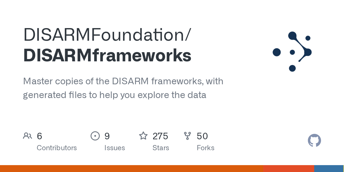 DISARM frameworks on GitHub
